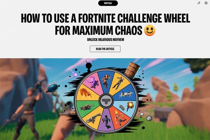 Fortnite Challenge Wheel